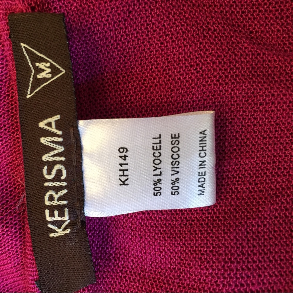 KERISMA FUSCHIA PINK ASYMMETRICAL SLEEVELESS BLOUSE Size Medium - Picture 6 of 7
